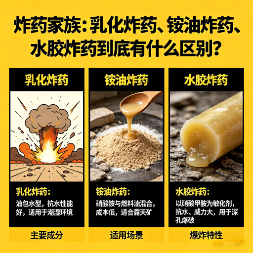 桃源炸药家族：乳化炸药、铵油炸药、水胶炸药到底有什么区别？
